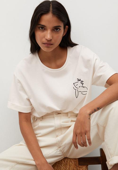 MANGO - T-shirt pstwash - white