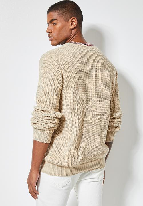 Superbalist - Chunky textured deep vee knit - multi