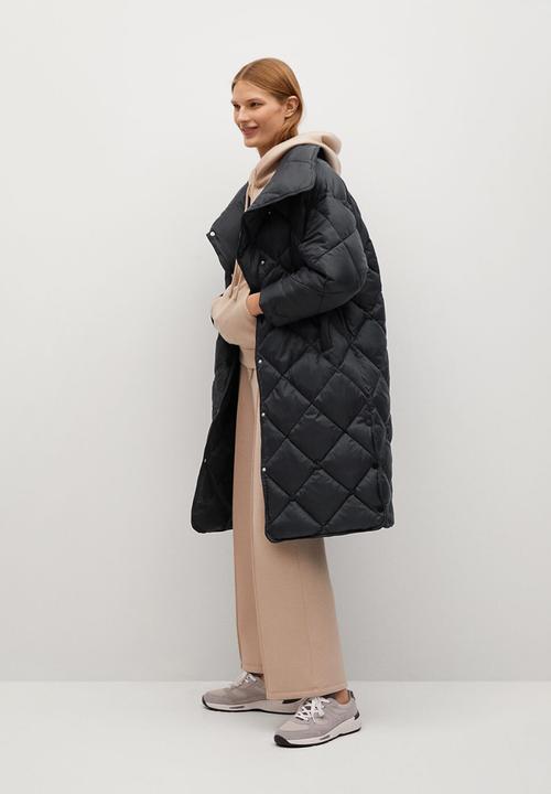 MANGO - Anorak croco - black
