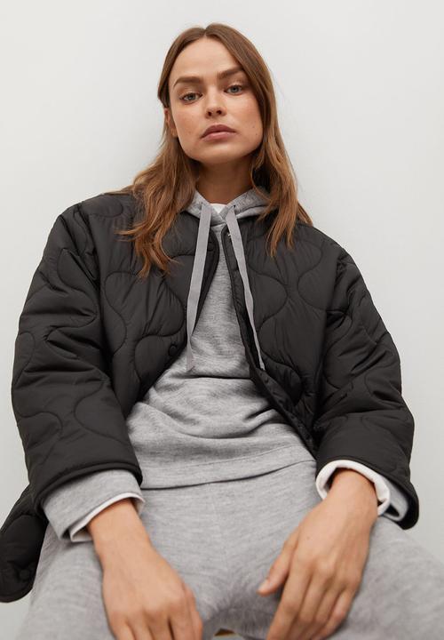 MANGO - Anorak carrot - black