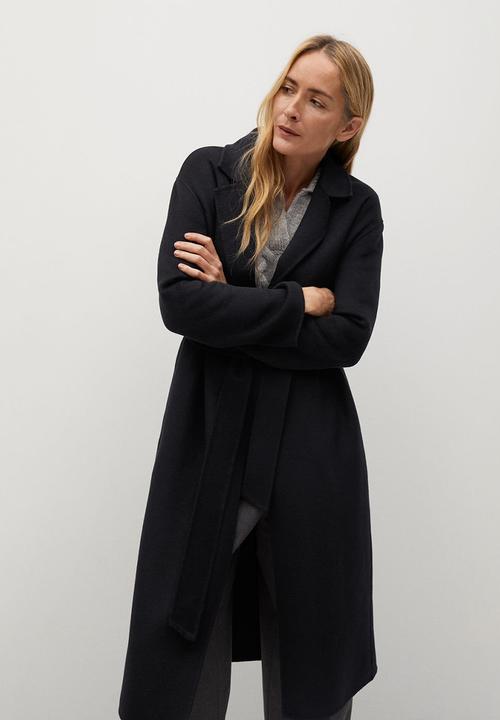 MANGO - Coat batin - black