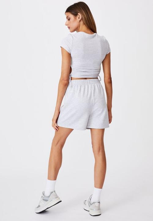 Factorie - Short sleeve cut out top - silver marle