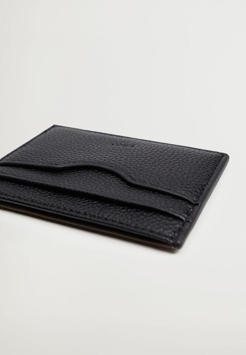 MANGO - Card holder twofaces - black & khaki 
