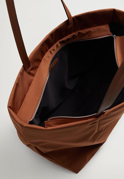 MANGO - Nylon shopper bag - brown