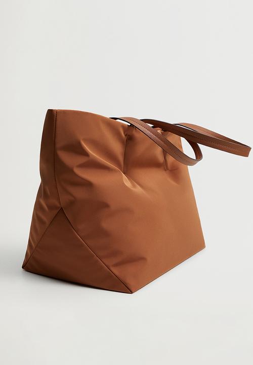 MANGO - Nylon shopper bag - brown