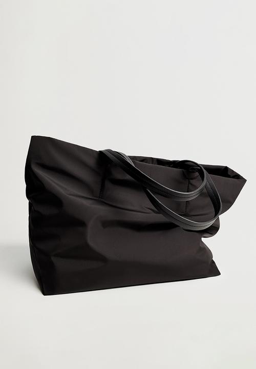 MANGO - Nylon shopper bag - black 