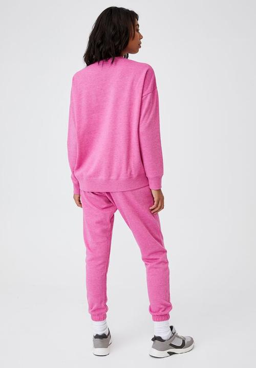 Cotton On - Lifestyle long sleeve crew top - raspberry