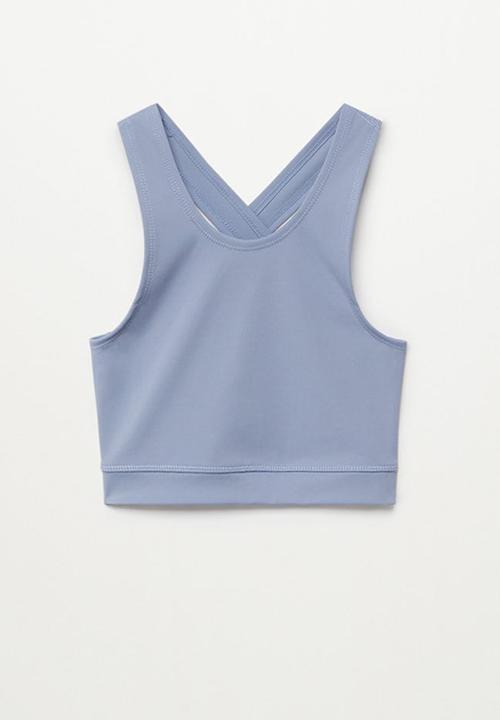 MANGO - Shapet crop top - blue