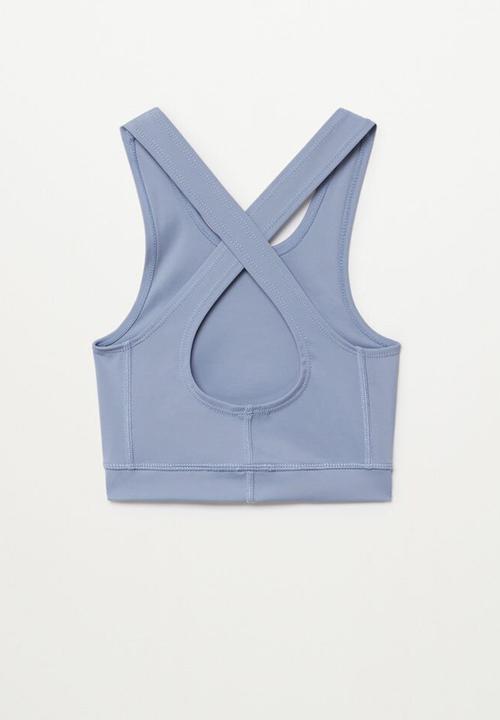 MANGO - Shapet crop top - blue