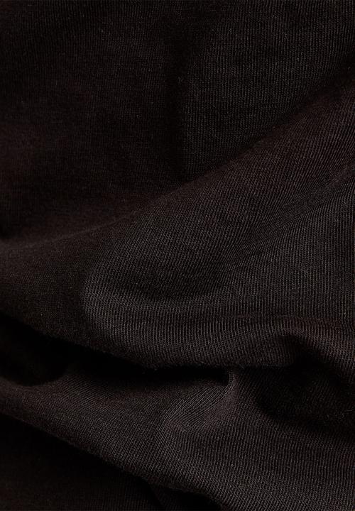G-STAR - Rolled edge v-neck long sleeve c - black