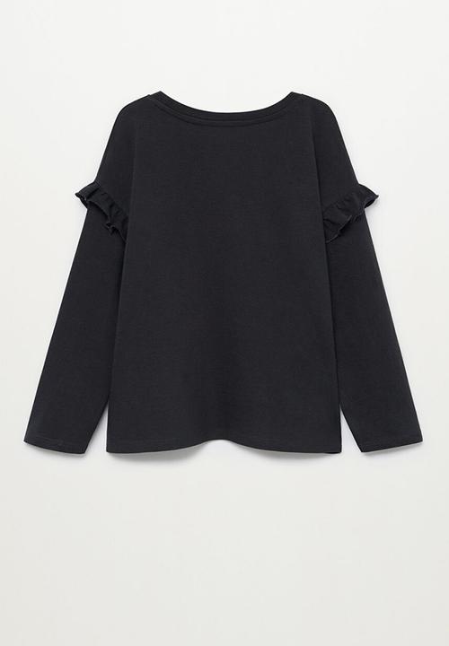 MANGO - Bonita long sleeve tee - black