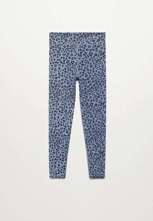 MANGO - Animal print leggings - blue