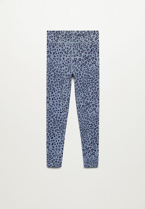 MANGO - Animal print leggings - blue