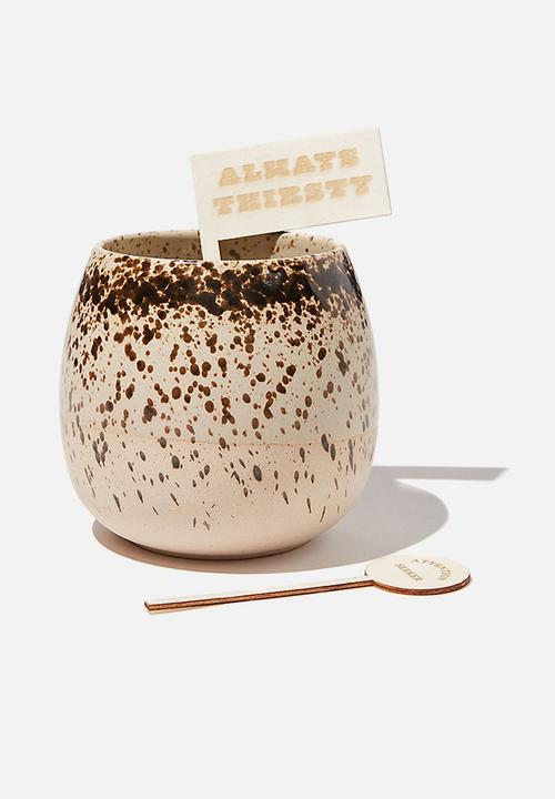 Typo - Midi shaped planter - black speckle glaze