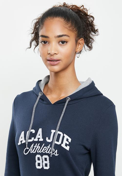 Aca Joe - Fleece pullover hoodie - navy