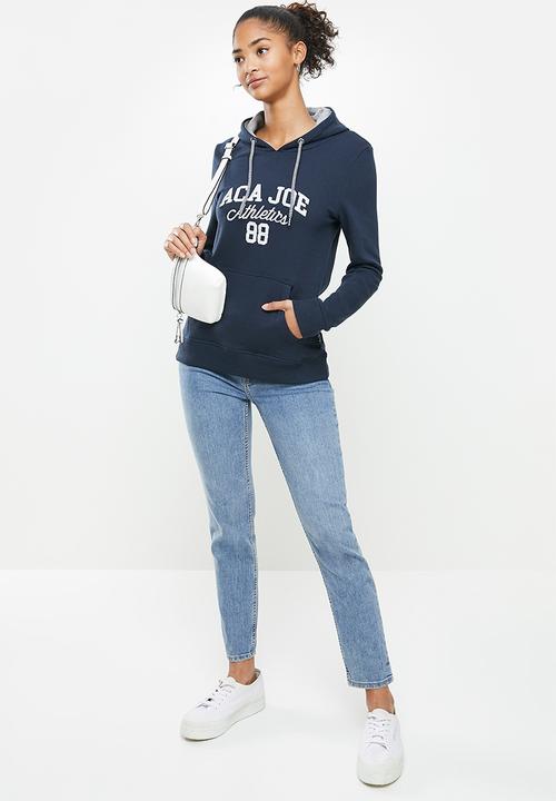 Aca Joe - Fleece pullover hoodie - navy