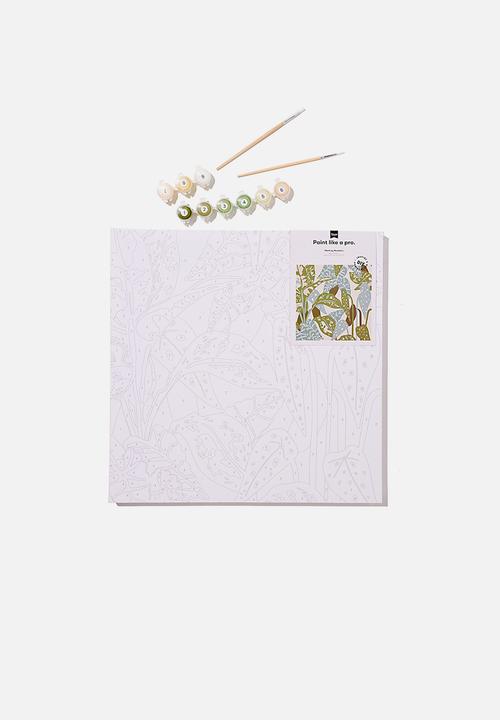 Typo - Stretch canvas paint by numbers 40 x 40 - forever green