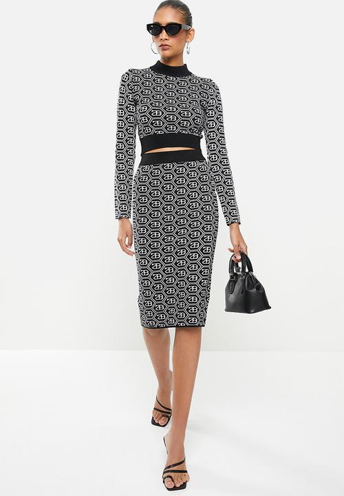 SISSY BOY - Sienna: all over repeat logo knit sweat - black & white
