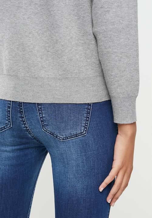 SISSY BOY - Carla: knit sweater with all across branding - grey 