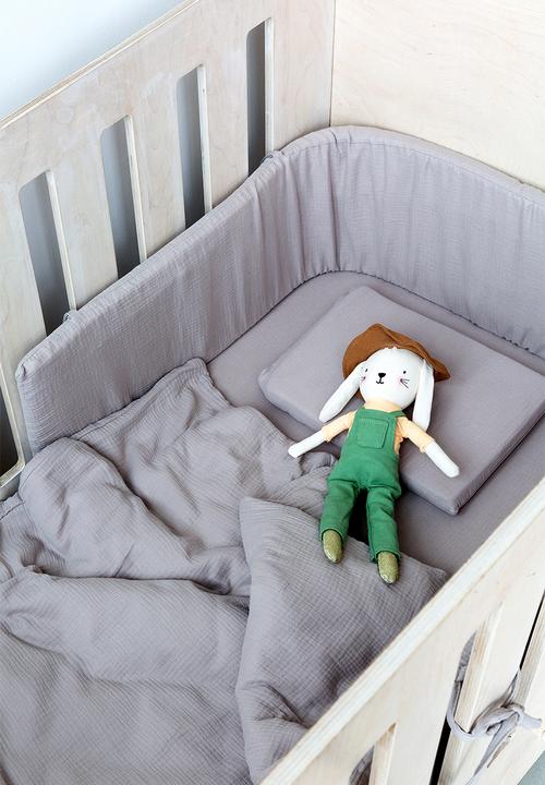 Phlo Studio - Muslin cot bumper - grey