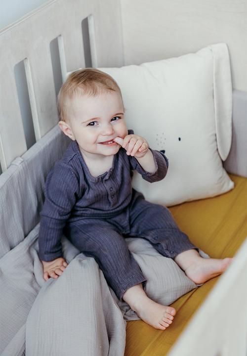 Phlo Studio - Muslin cot bumper - grey