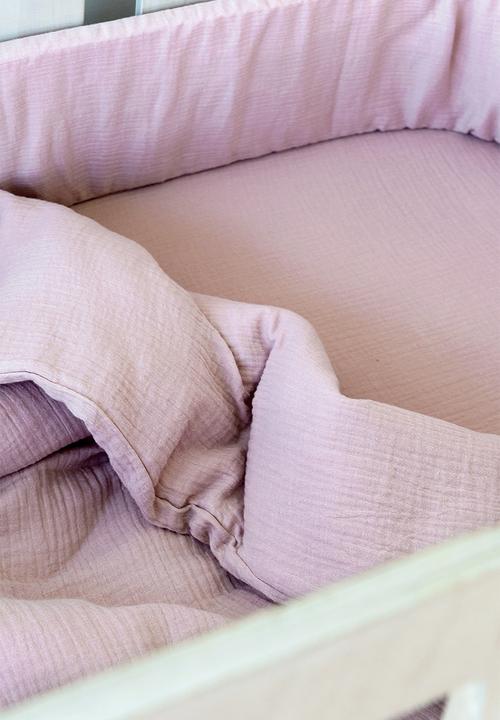 Phlo Studio - Muslin cot fitted sheet - dusty pink