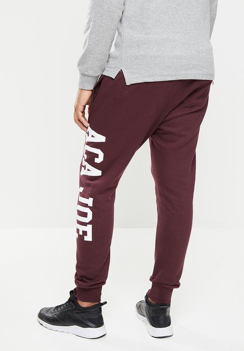 Aca Joe - Aca joe big logo jogger - burgundy