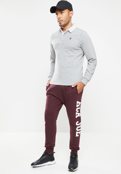 Aca Joe - Aca joe big logo jogger - burgundy