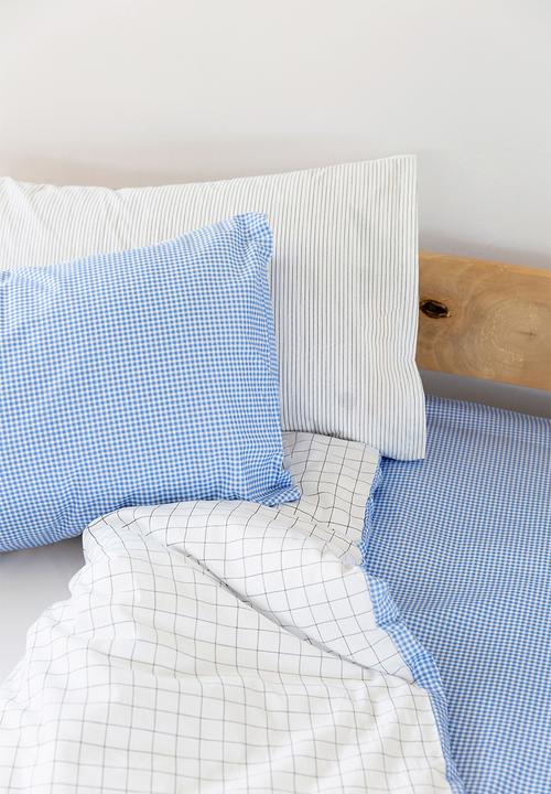 Phlo Studio - Gingham duvet cover set - blue & white