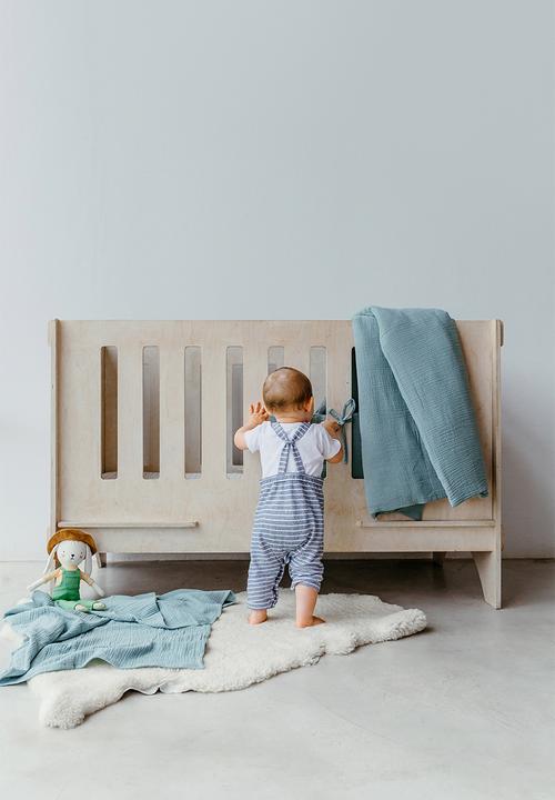 Phlo Studio - Muslin swaddle blanket - duckegg