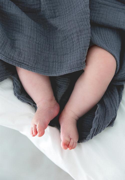 Phlo Studio - Muslin swaddle blanket - blue grey
