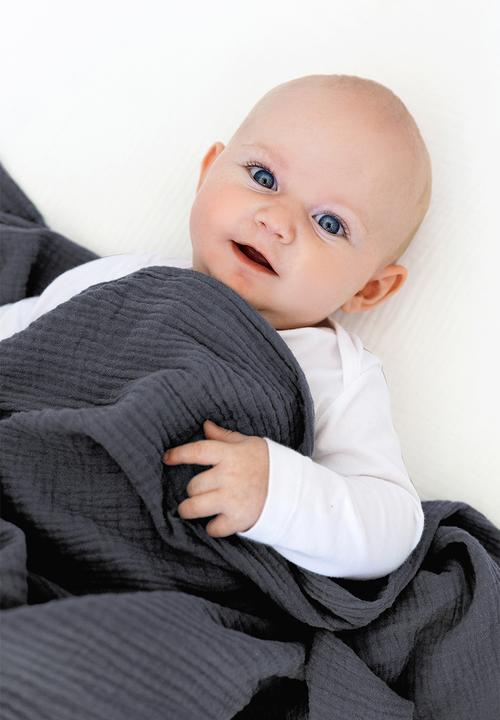 Phlo Studio - Muslin swaddle blanket - blue grey