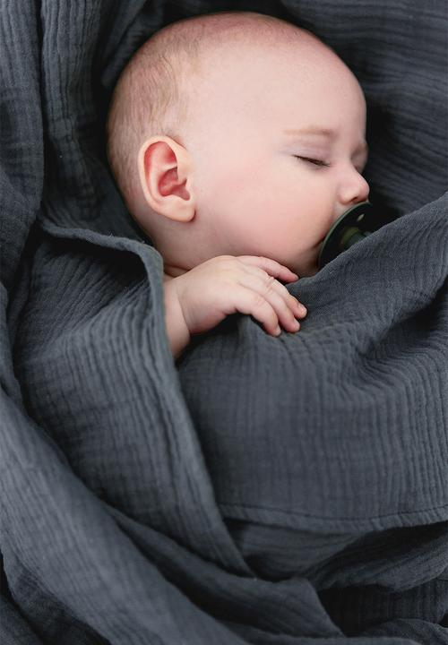 Phlo Studio - Muslin swaddle blanket - blue grey