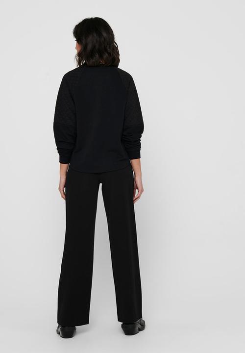 Jacqueline de Yong - Napa long sleeve raglan sweat - black