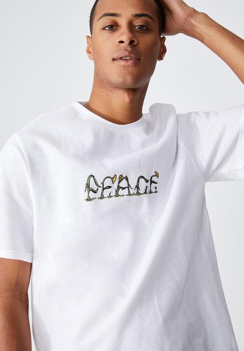 Cotton On - Tbar art T-shirt - white
