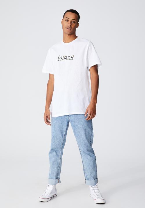 Cotton On - Tbar art T-shirt - white
