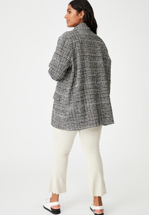 Cotton On - Curve fern blazer - black & white 