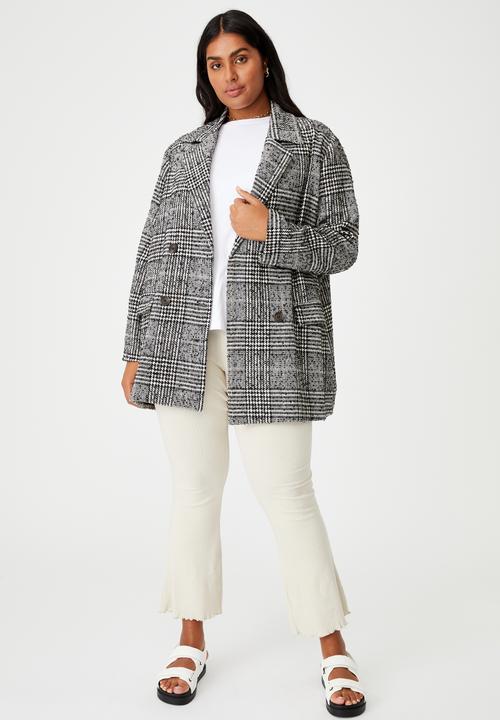 Cotton On - Curve fern blazer - black & white 