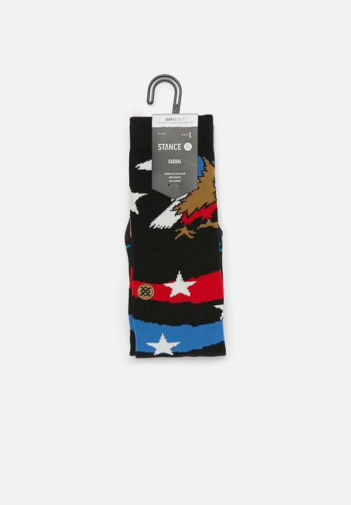 Stance Socks - Stance freedom strike crew - black & red 