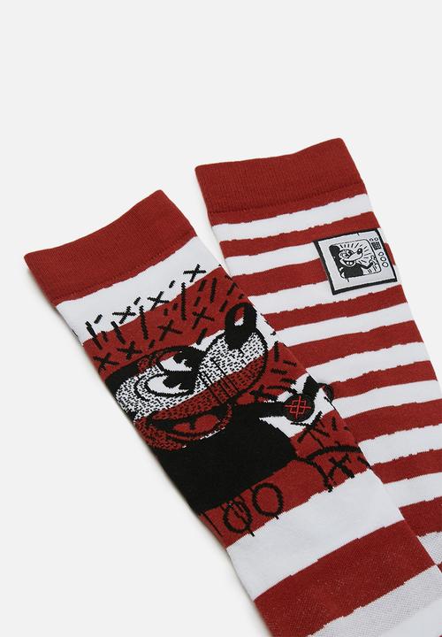 Stance Socks - Stance Mickey tv haring large - red & white 