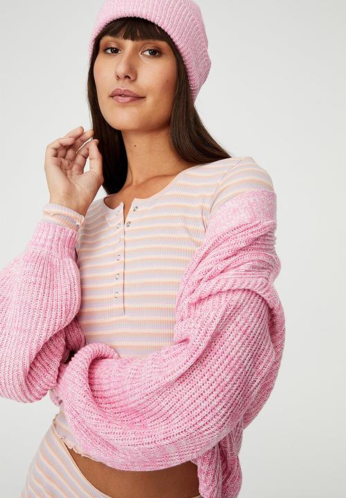 Rubi - Knit ribbed beanie - primrose marle