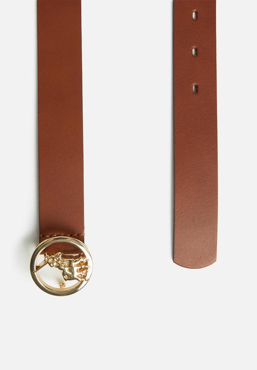 POLO - Sophie leather belt - tan