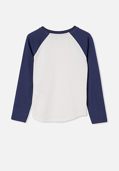 Cotton On - Tom long sleeve raglan tee - indigo