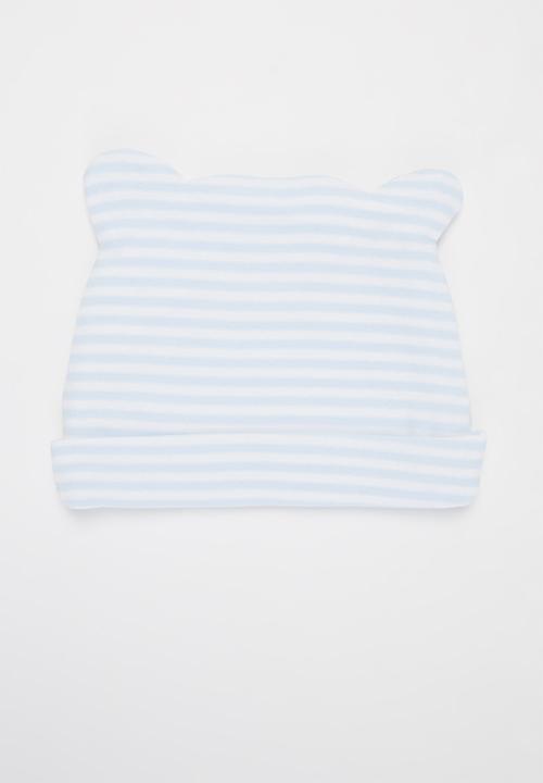 Little Lumps - Stripey ear hat - blue & white