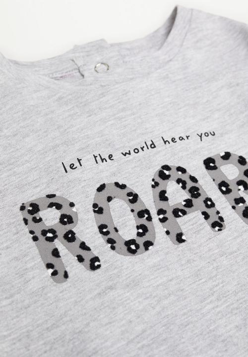 MANGO - Roar long sleeve tee - grey