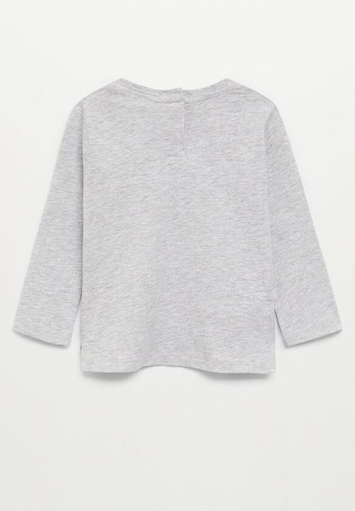 MANGO - Roar long sleeve tee - grey