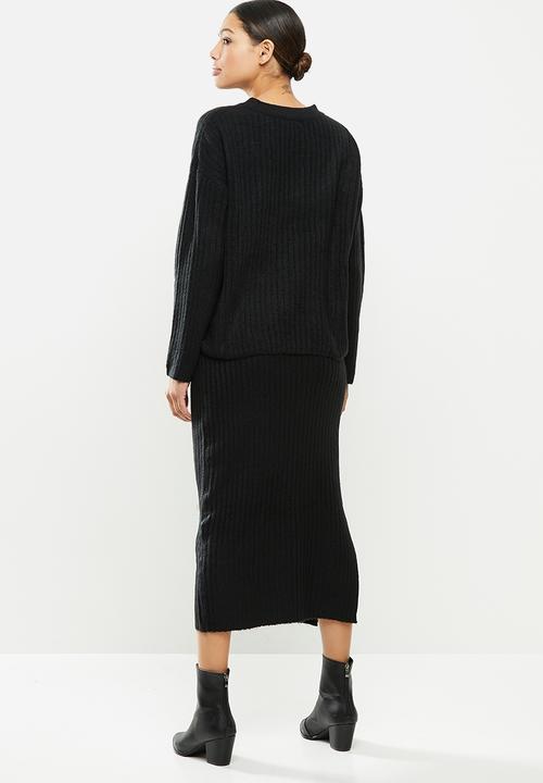 Brave Soul - Skirt & top set - black