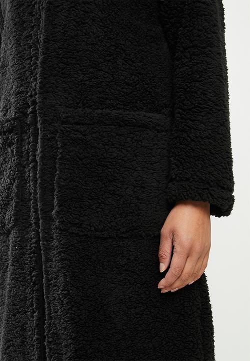 Brave Soul - Heavenly longline coat- black