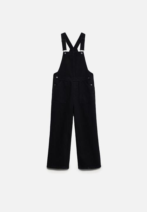 MANGO - Amber dungarees - black