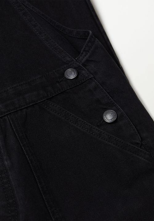 MANGO - Amber dungarees - black